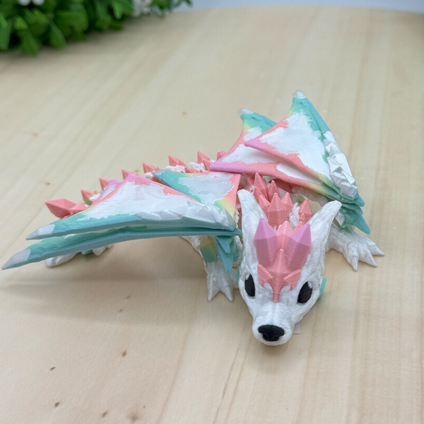 Kristallwolfsdrache - Lunaria Weiße Flügel